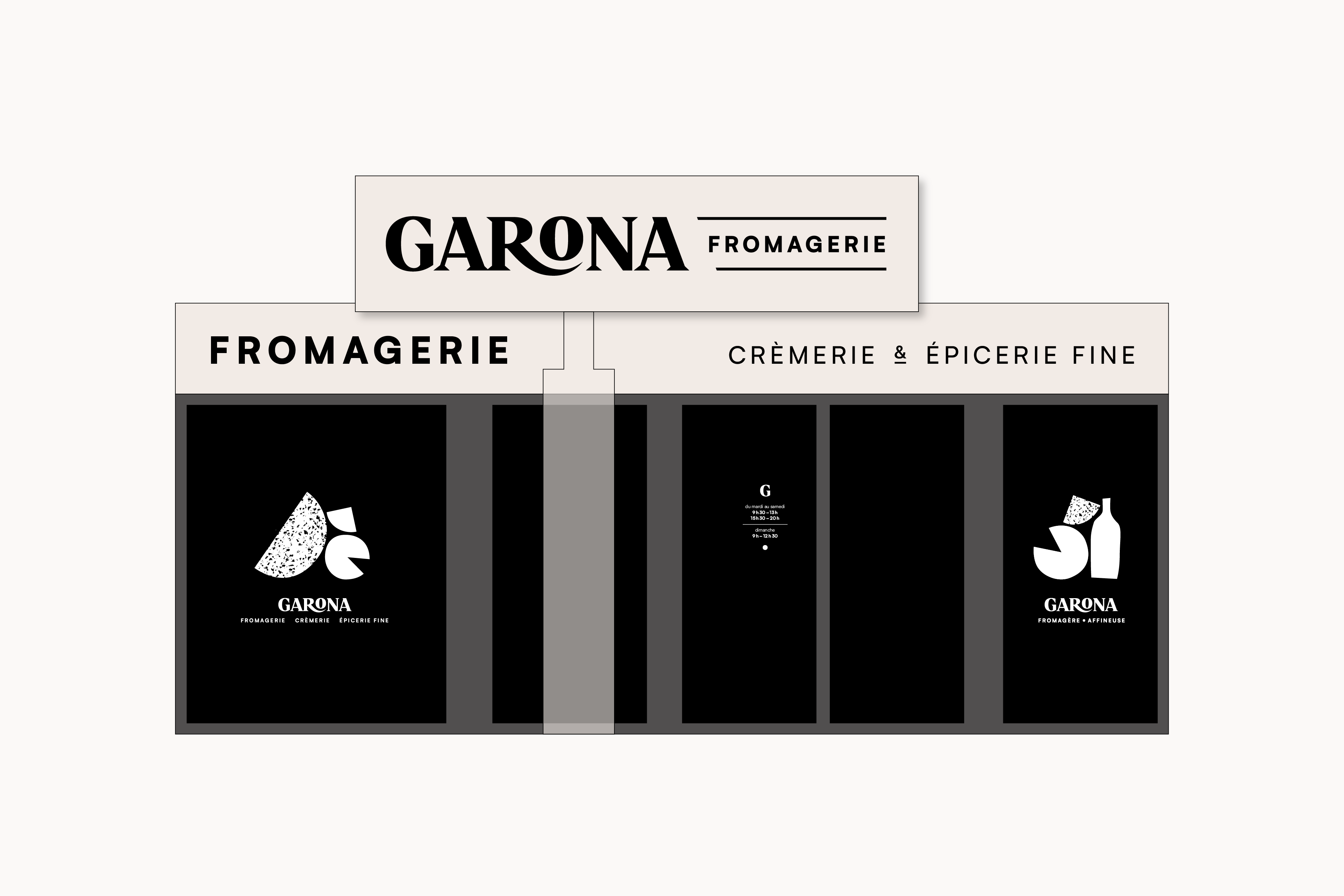 Schéma de la devanture réalisée pour la fromagerie Garona