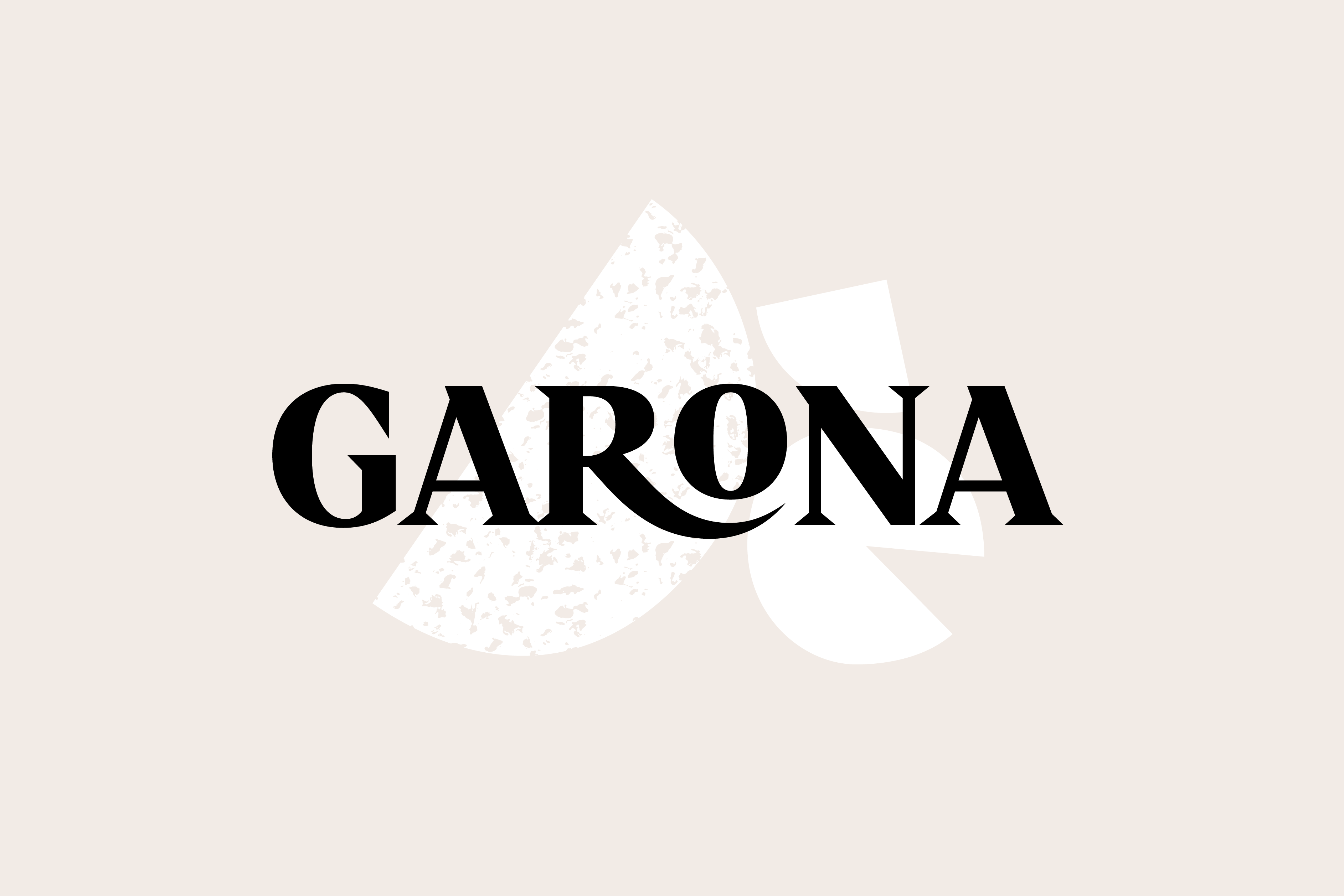 Composition graphique avec logotype et dessin vectoriel pour Garona
