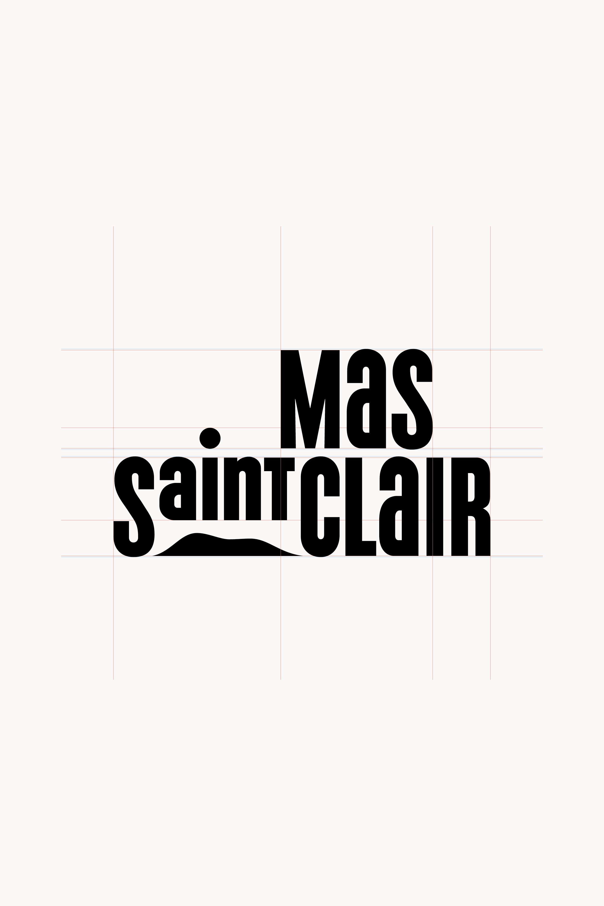 Construction du logotype dessiné pour le Mas Saint Clair
