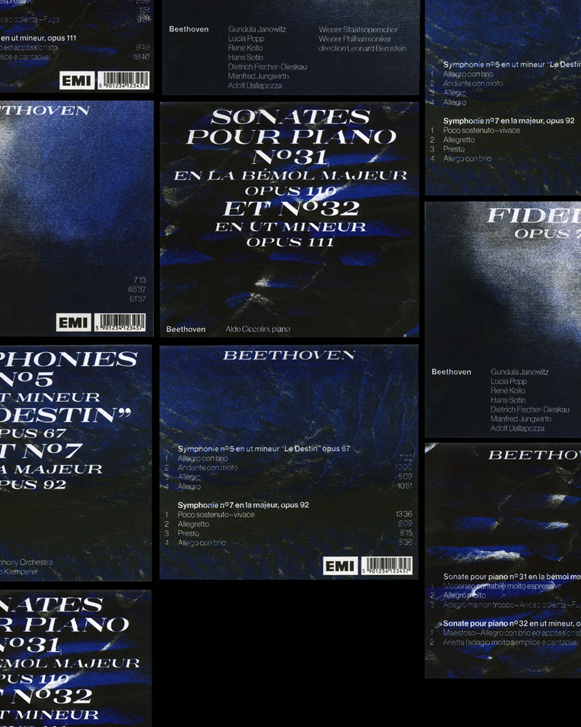 Lettrage pour collection de pochettes de disques de Beethoven