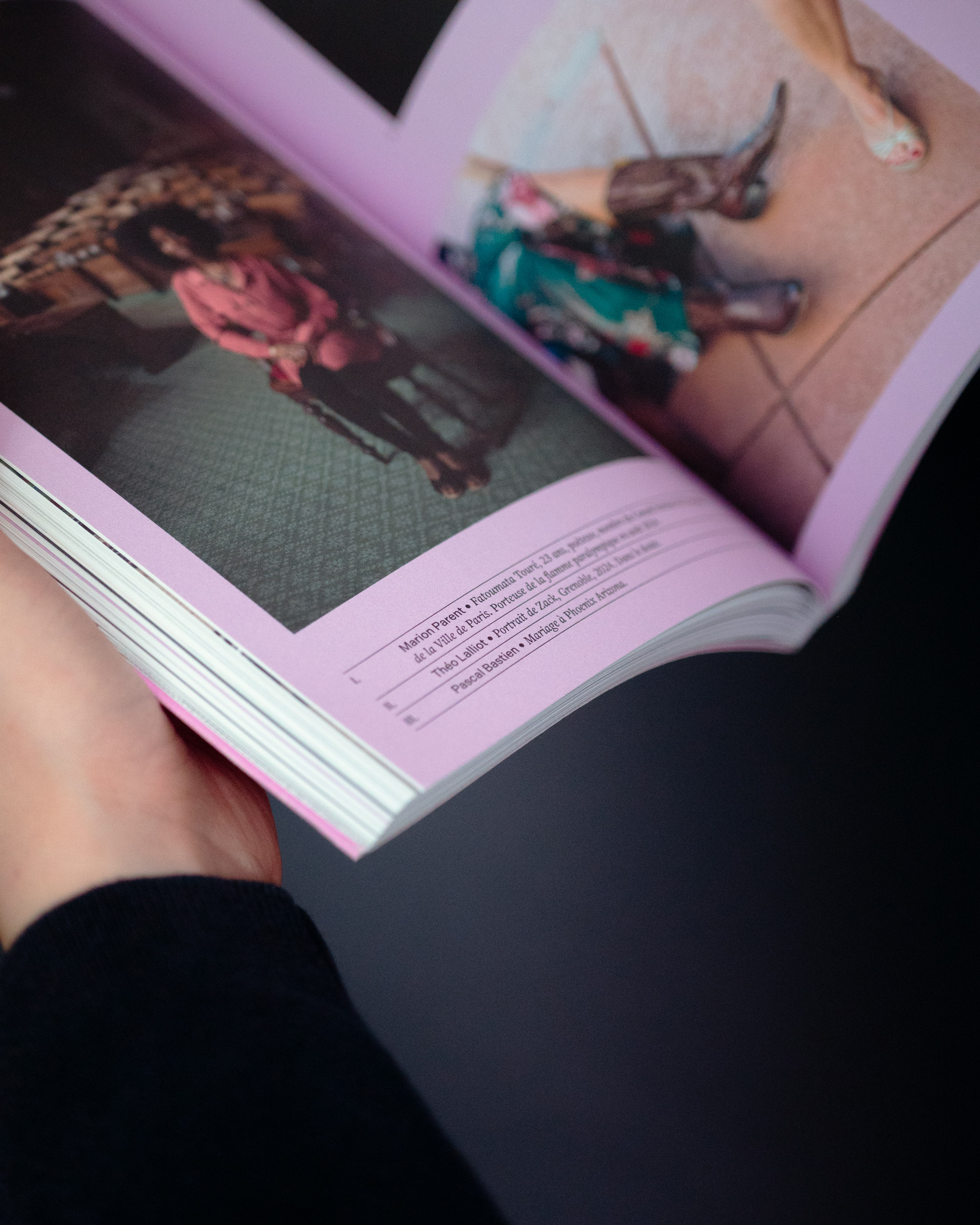 Détail des légendes des pages mosaïque pour le livre Être vingt ans