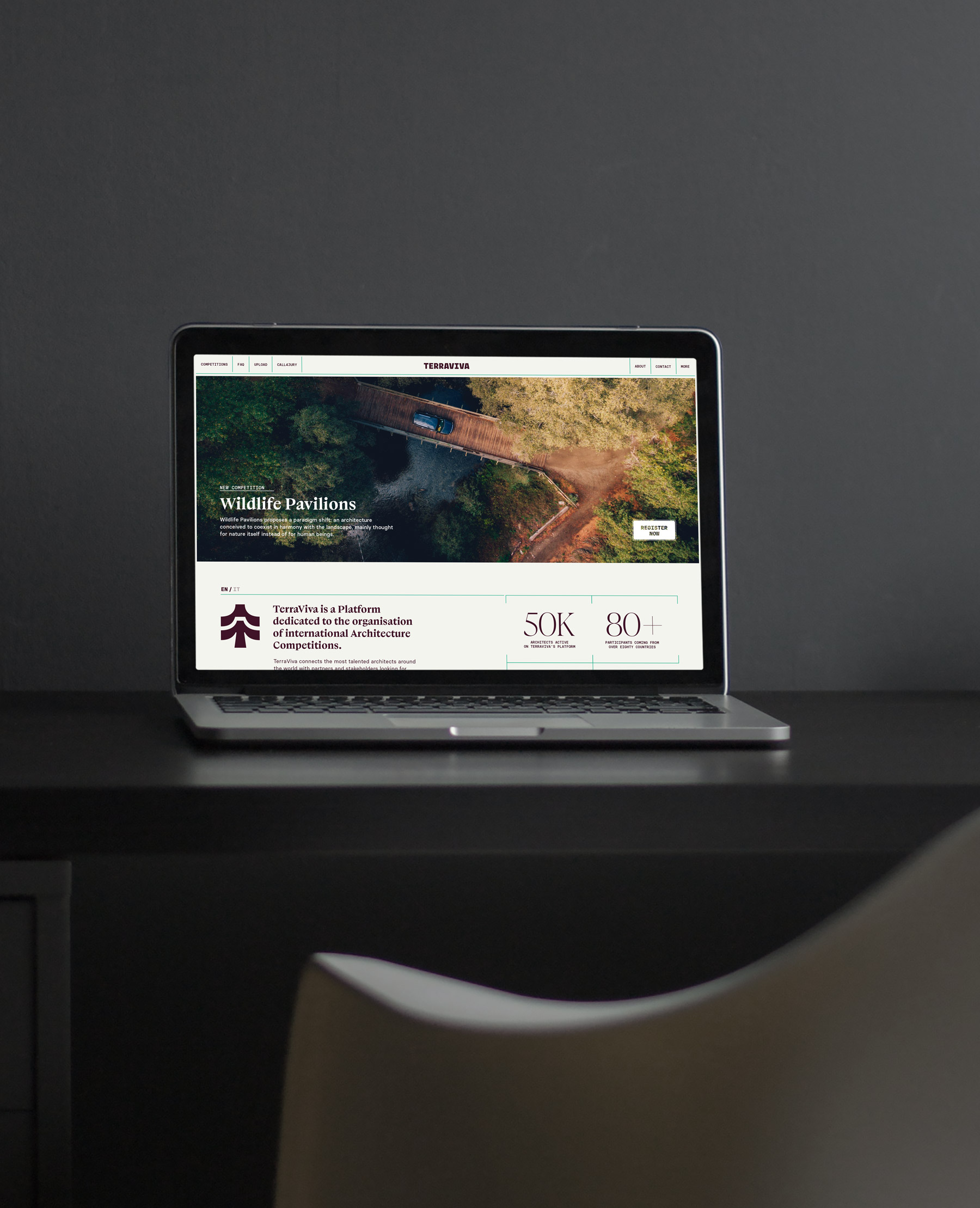 Site internet avec l’identité visuelle pour TerraViva